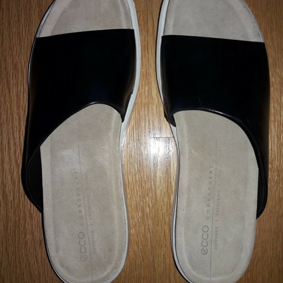 ECCO Womens Corksphere Black Slide Sandals 9 US, EU 40 NEW without box - Picture 3 of 5